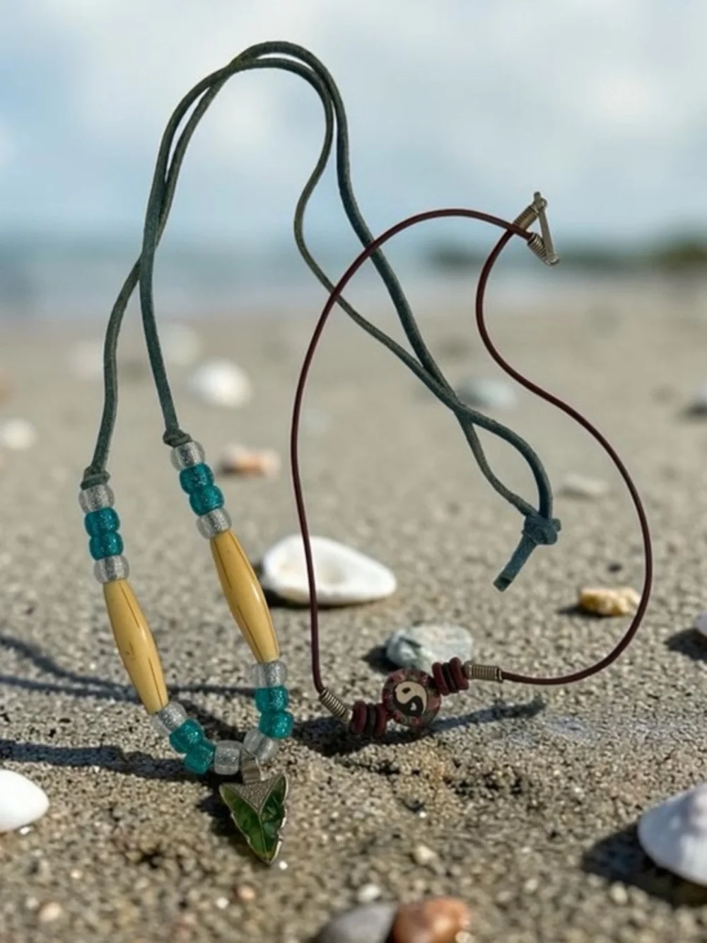 🫶🏻 Handcrafted Green Agate Arrow & Yin Yang Necklaces